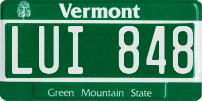 VT license plate LUI848
