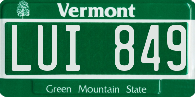 VT license plate LUI849