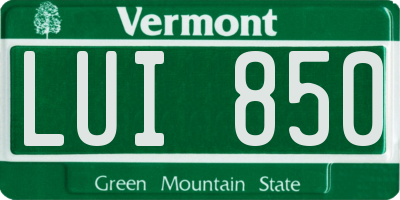 VT license plate LUI850