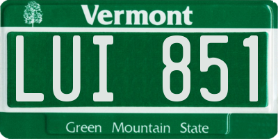 VT license plate LUI851