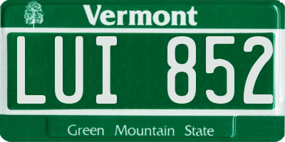 VT license plate LUI852