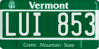 VT license plate LUI853