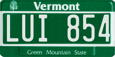 VT license plate LUI854