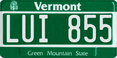VT license plate LUI855