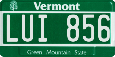 VT license plate LUI856