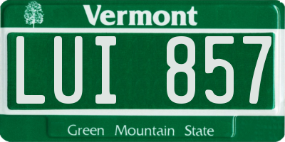 VT license plate LUI857