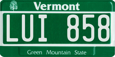 VT license plate LUI858