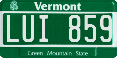 VT license plate LUI859