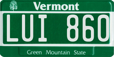 VT license plate LUI860