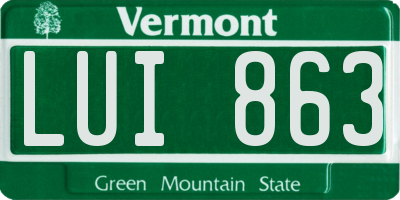 VT license plate LUI863