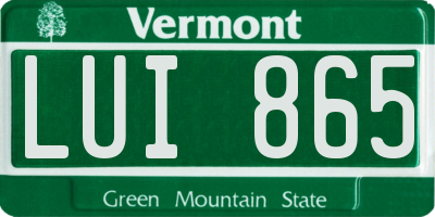 VT license plate LUI865
