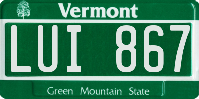 VT license plate LUI867