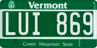 VT license plate LUI869
