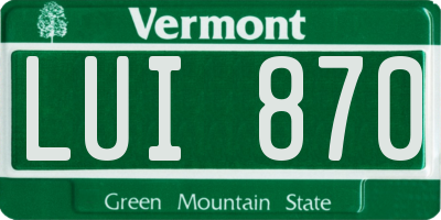 VT license plate LUI870