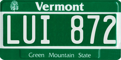VT license plate LUI872