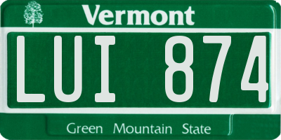 VT license plate LUI874