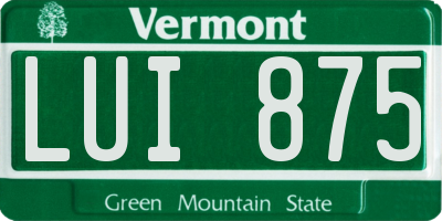 VT license plate LUI875