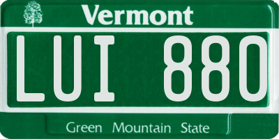 VT license plate LUI880