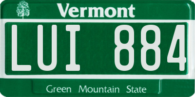 VT license plate LUI884