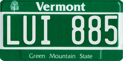VT license plate LUI885
