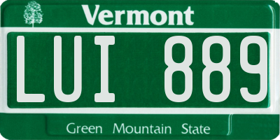 VT license plate LUI889