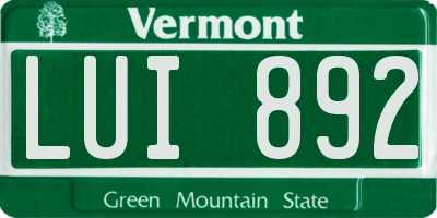 VT license plate LUI892