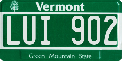 VT license plate LUI902