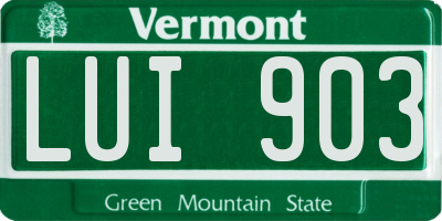 VT license plate LUI903