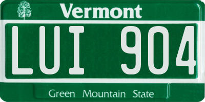 VT license plate LUI904