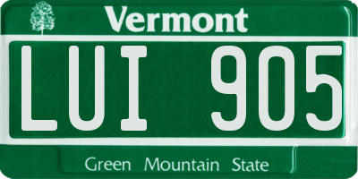 VT license plate LUI905
