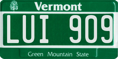 VT license plate LUI909