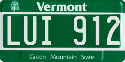 VT license plate LUI912