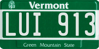 VT license plate LUI913
