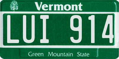 VT license plate LUI914