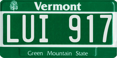VT license plate LUI917