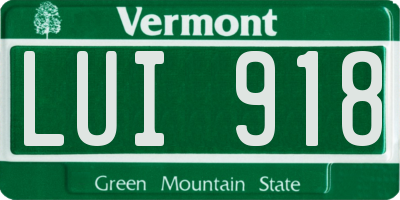 VT license plate LUI918