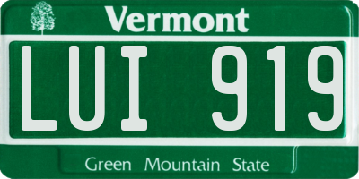 VT license plate LUI919