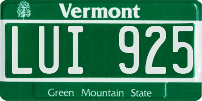 VT license plate LUI925