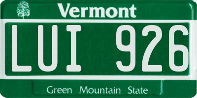 VT license plate LUI926
