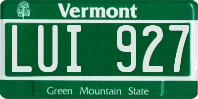 VT license plate LUI927