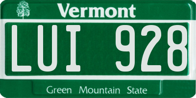 VT license plate LUI928