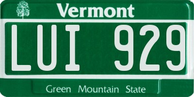 VT license plate LUI929