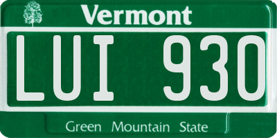 VT license plate LUI930