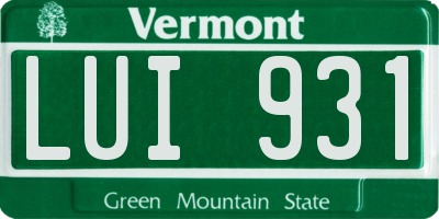 VT license plate LUI931