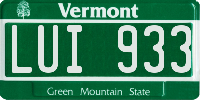 VT license plate LUI933