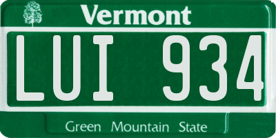 VT license plate LUI934
