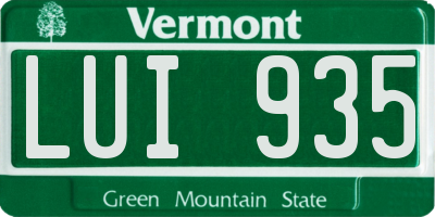 VT license plate LUI935