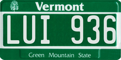 VT license plate LUI936