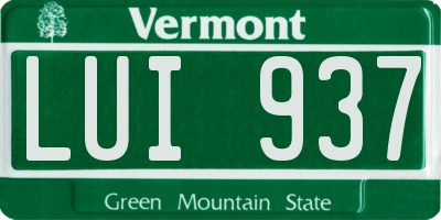 VT license plate LUI937