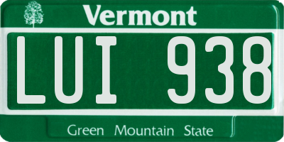 VT license plate LUI938